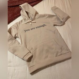 Beige "you are enough." Hoodie